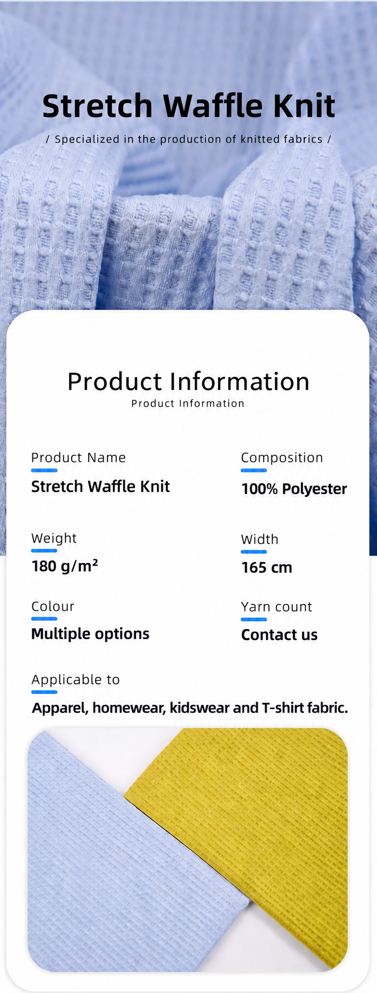 Stretch Waffle Knit product information