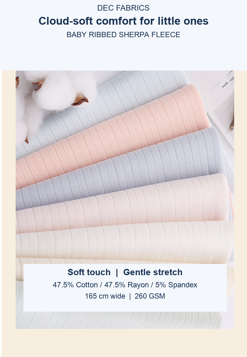 Solid Baby Ribbed Sherpa Fleece