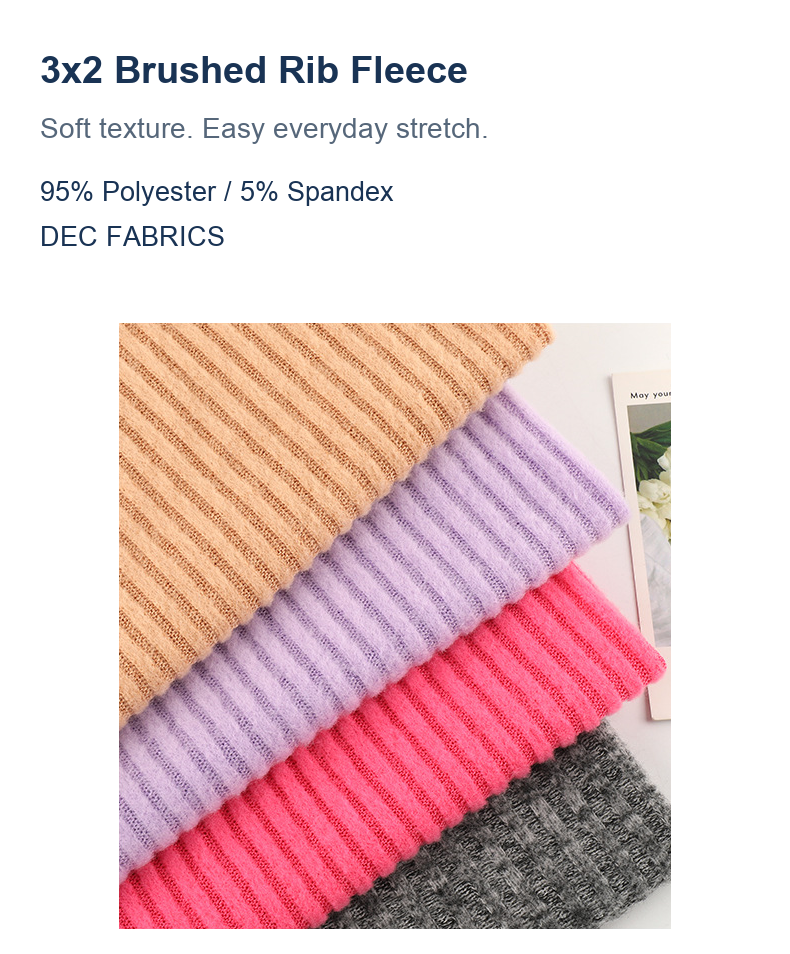 Solid 3x2 European Brushed Rib Fleece