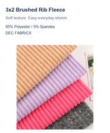 Solid 3x2 European Brushed Rib Fleece