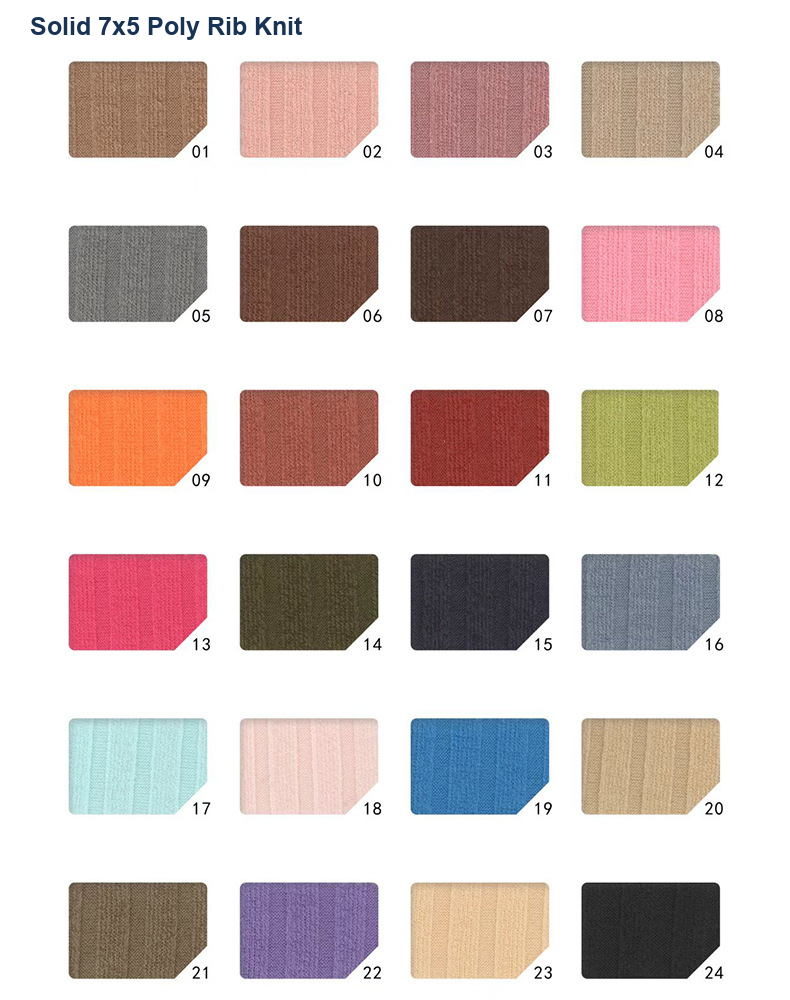 Solid 7x5 Poly Rib Knit