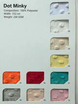 Solid Dot Minky main colour card with codes 01 to 10