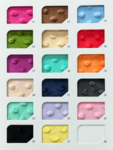 Solid Dot Minky colour card with codes 11 to 28