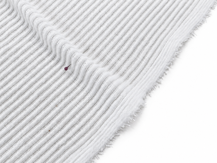 Solid 3x2 European Brushed Rib Fleece white base fabric