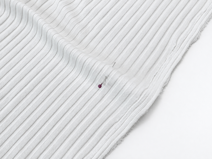 Solid 7x5 Poly Rib Knit white base fabric