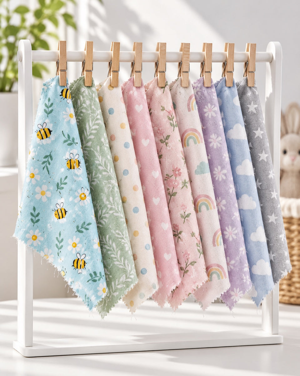Concept visual of a curated fabric sample wall